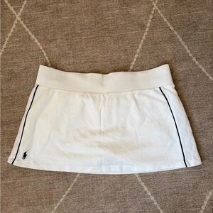 White Tennis Skirt with Navy Trim